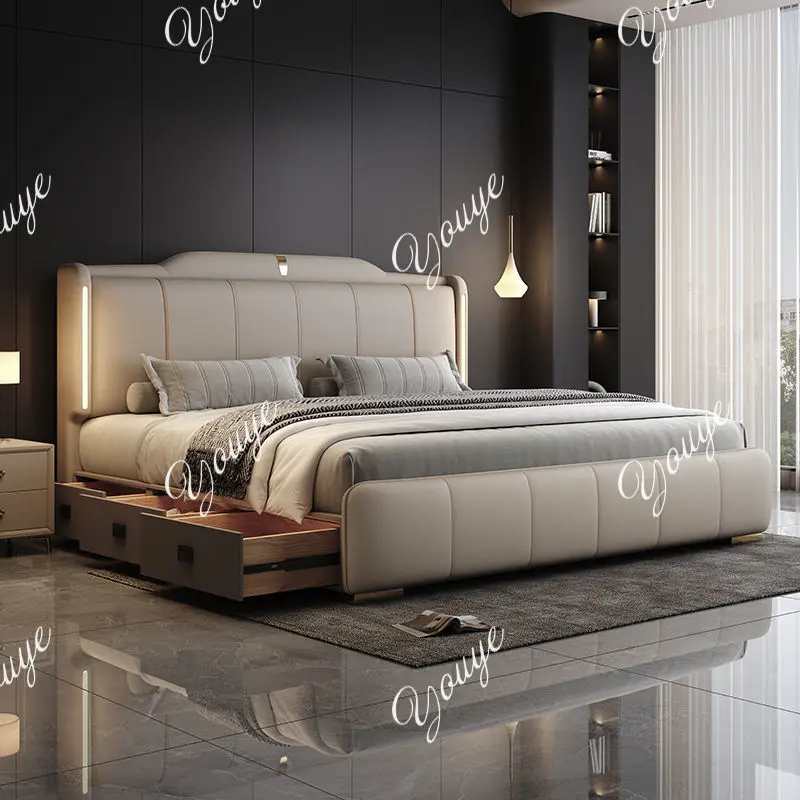 King Size Bed Frame With Storage Drawers - XM 180x200cm 더블 침대 프레임 킹사이즈