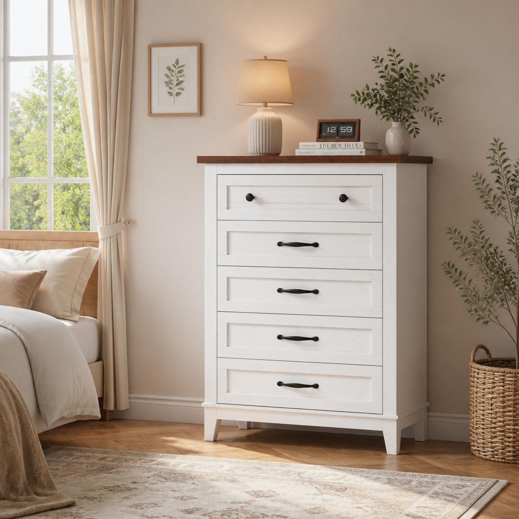 Bedroom Furniture - 가르비라이프 5단 서랍장, 침실용 높이 조절