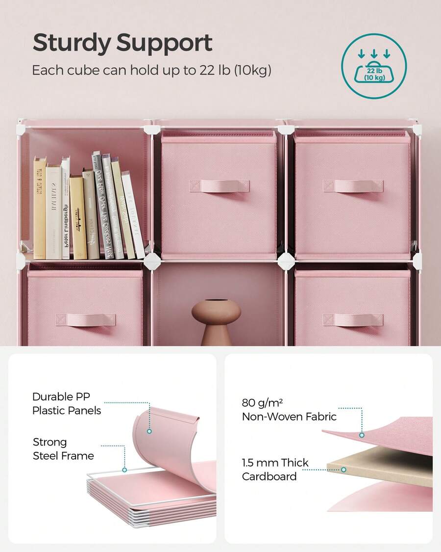 수납 상자가 포함된 큐브형 정리함, 6개 세트, 접을  - Storage 리뷰 및 가격