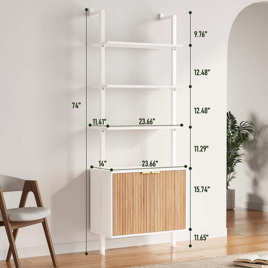 세련된 현대식 디자인의 사다리형 책장으로, 주름 장식이 - Storage 리뷰 및 가격