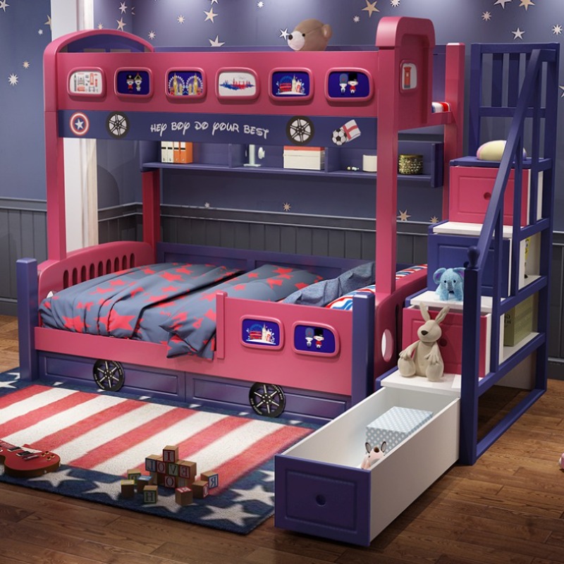 모던 스타일 여아 유아용 침대 프레임 슬라이드 싱글 카 - Bunk Bed With Stairs And Slide 리뷰 및 가격
