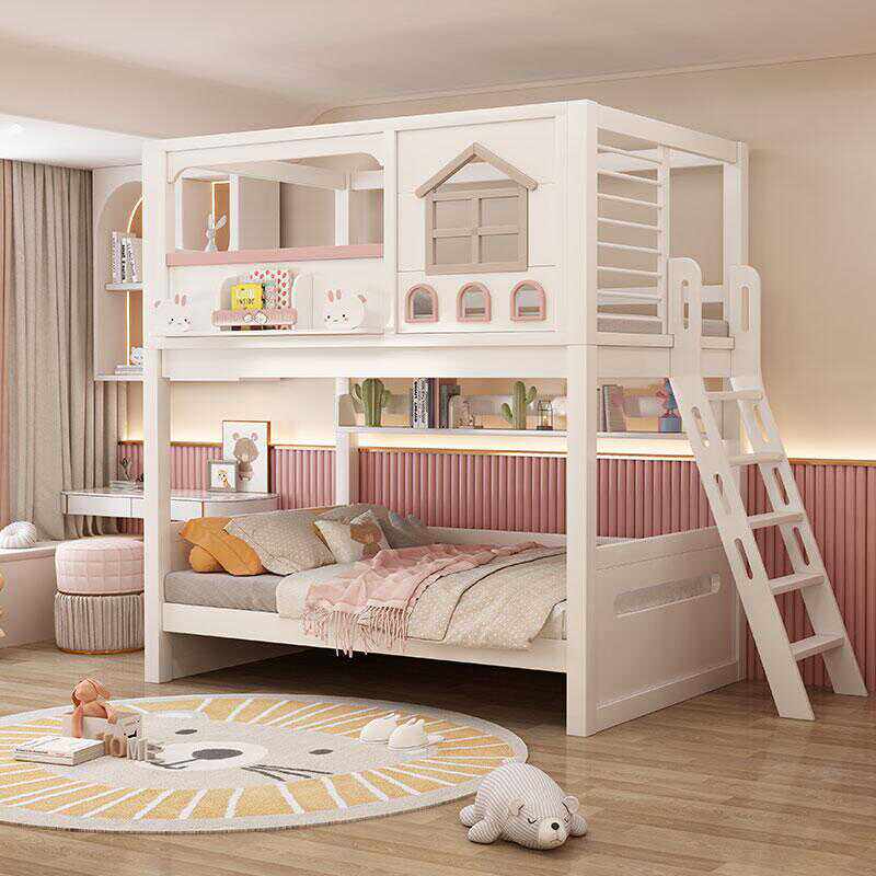 현대적인 핑크색 원목 어린이 이층 침대, 슬라이드 계단 - Bunk Bed With Stairs And Slide 리뷰 및 가격