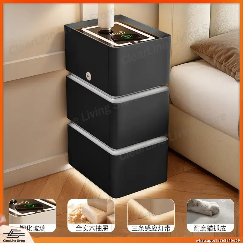 초슬림 플로팅 나이트스탠드 3단 원목 침대협탁 LED  - Floating Nightstand With Led Light 리뷰 및 가격