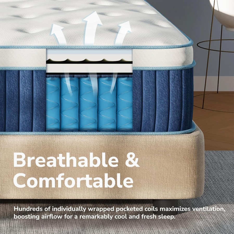 침실용으로 적합한 12인치 퀸 사이즈 하이브리드 매트리 - Memory Foam Mattress In A Box Queen 리뷰 및 가격
